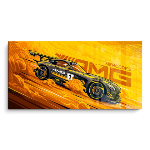 Rennwagen Flamme PVC Glänzend Kunstwerk