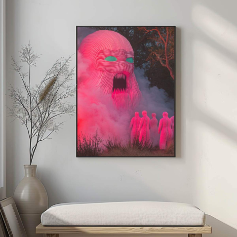 Despertar del Monstruo Rosa Lienzo