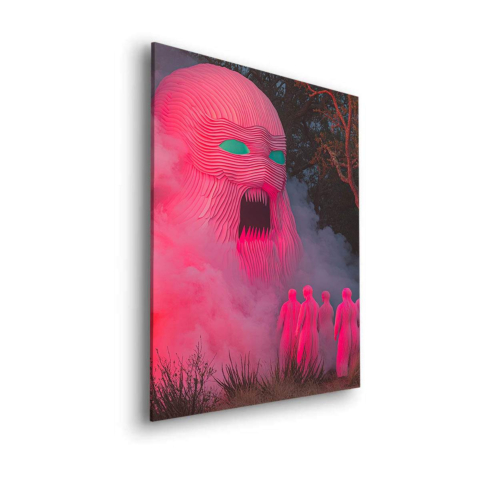 Pink Monster Awakening Dibond Matt Art