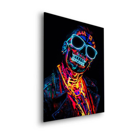 Neon Skeleton Dibond Matt Art