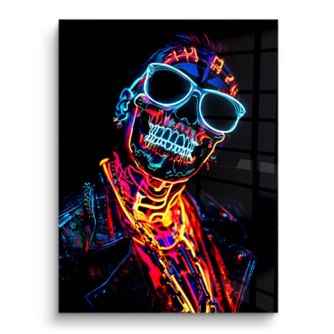 Neon Skeleton PVC Gloss Art