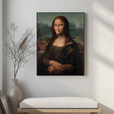 La Joconde avec Horloge Toile