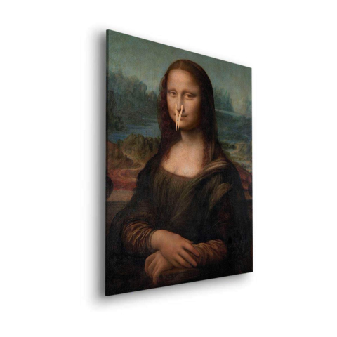 Mona Lisa with Clock Dibond Matt Art