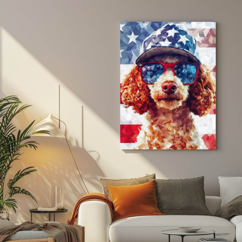 Patriotischer Welpe Leinwandbild