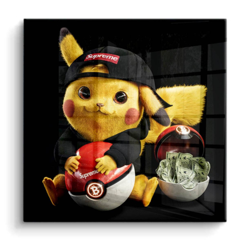 Pikachu z Kryptowalutami Obraz na PCV Połysk