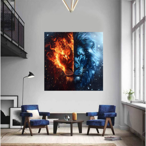 Eis und Feuer Leinwandbild