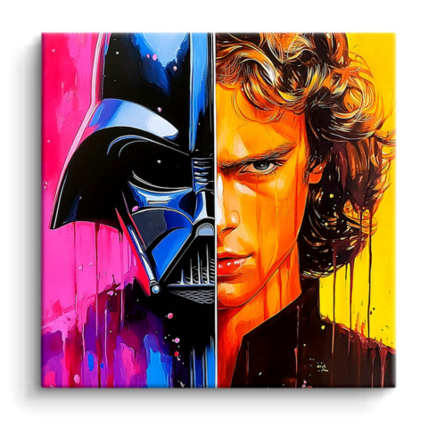 Star Wars und Portrait PVC Matt Leinwandbild