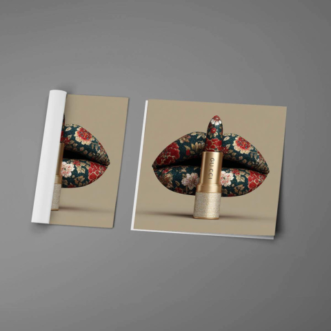 Blumige Lippen Skulptur Poster