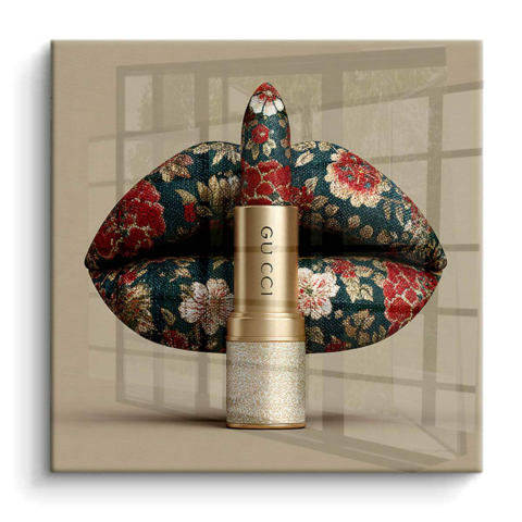 Blumige Lippen Skulptur PVC Glänzend