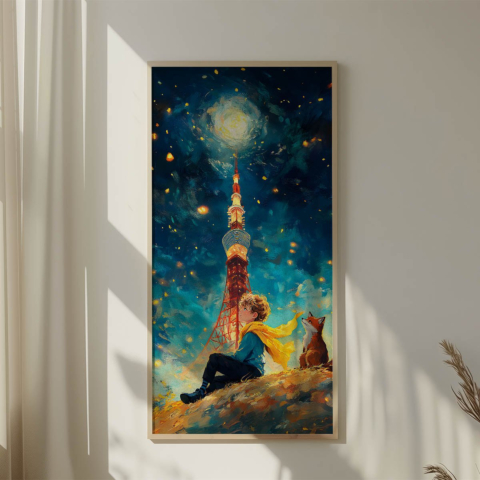 Nacht-Radarturm Leinwandbild