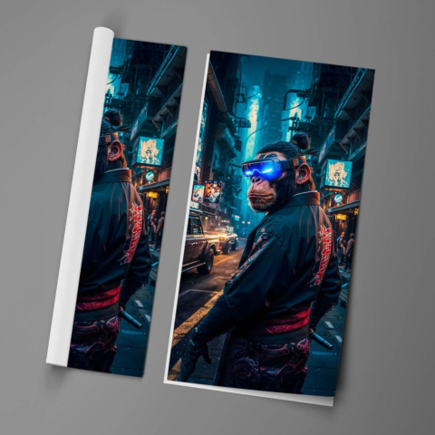 Cyberpunk Affe Poster