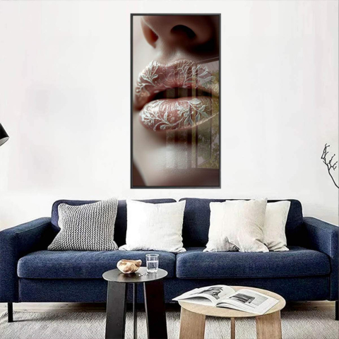 Silberne Prägung Lippen Acrylglas