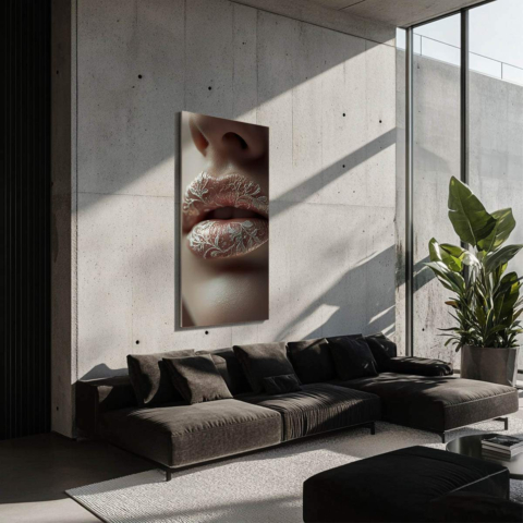 Silber Prägung Lippen Dibond PVC Matt