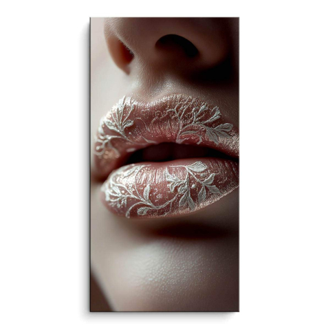 Silver Embossed Lips PVC Matt Art