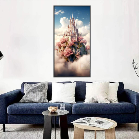 Enchanted Mountain Castle Acrylic Glass Art
