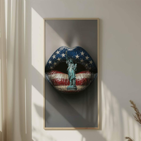 Patriot Lips Leinwandbild