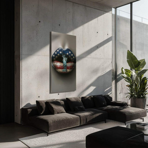 Patriot Lips Dibond Matt Kunst