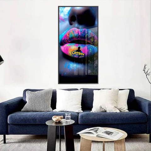 Neon Bemalte Lippen Acrylglas