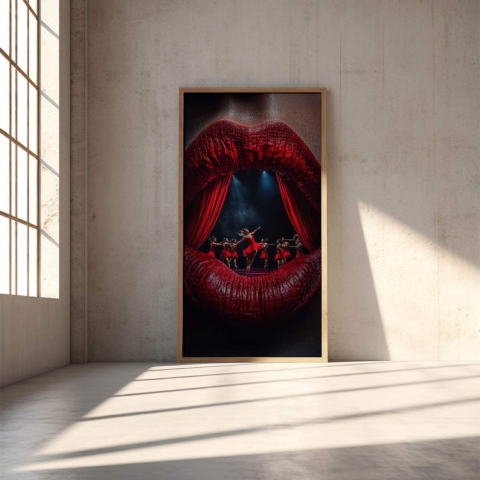 Rideau Rouge Toile