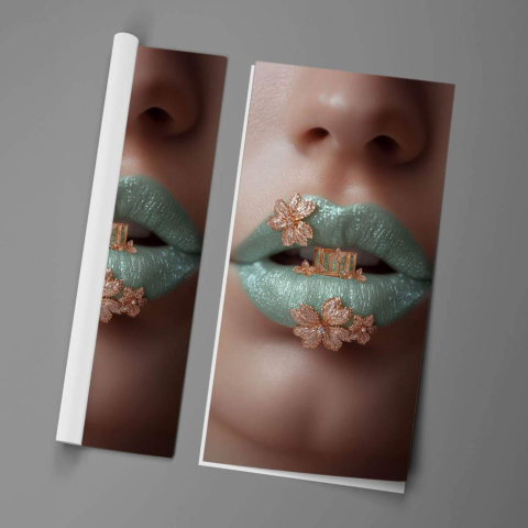 Blumige Lippen Accessoire Poster
