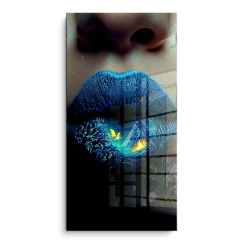 Leuchtende Vulkanlandschaft PVC Glänzend