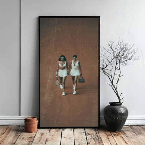 Tennis Sisters Canvas Art