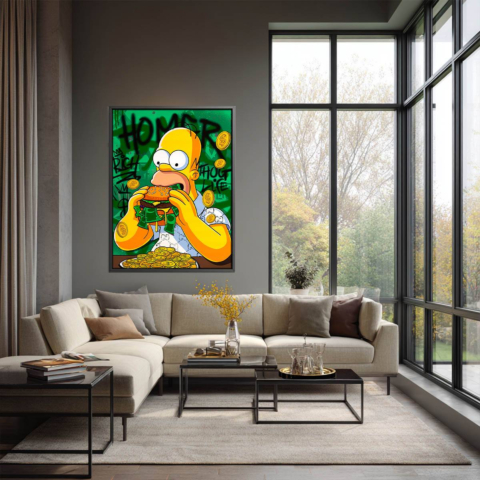 Habgieriger Homer Leinwandbild