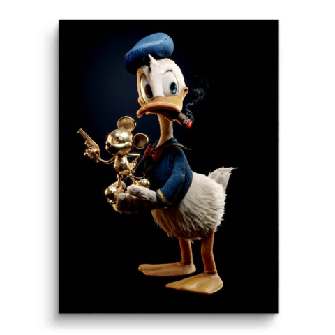 Schelmischer Enten-Mobster PVC Matt Kunst