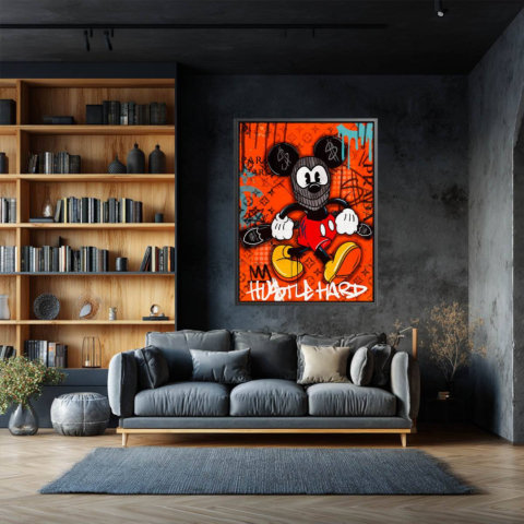 Graffiti Mickey Mouse Leinwandbild