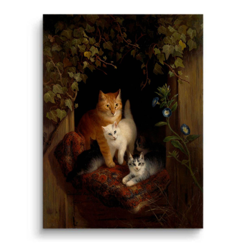 Katzen und Morgenlicht PVC Matt Kunst