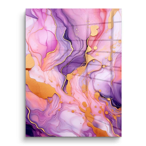Lavendel und Roségold PVC Glänzend Kunst