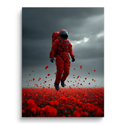 Roter Himmel Aufwärts PVC Matt Leinwandbild