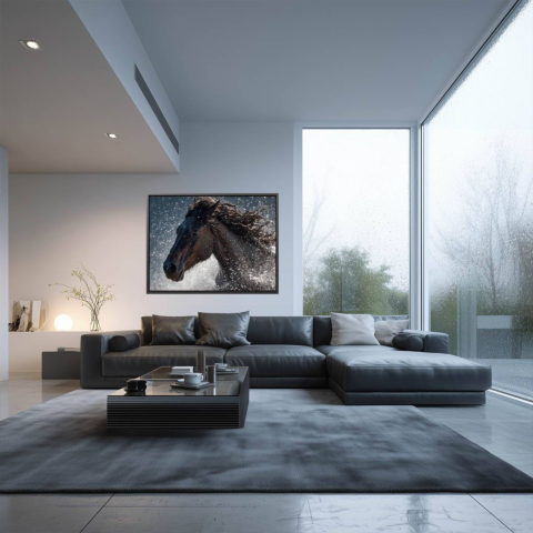 Wild Equine Splash Canvas Art