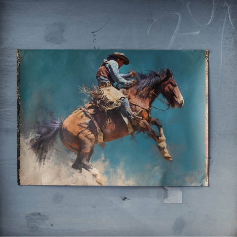 Rodeo Cowboy Jump Poster Art