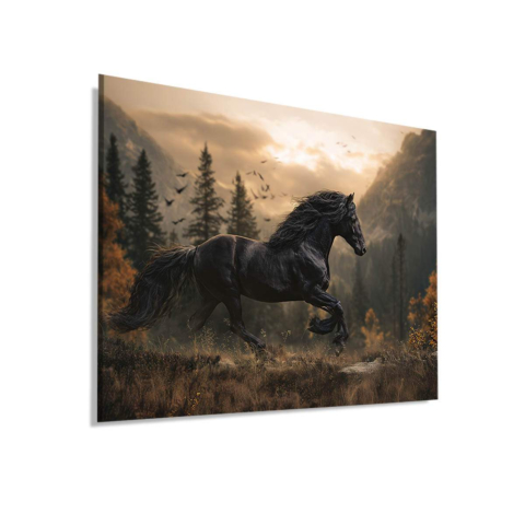 Majestuoso Caballo Negro Dibond PVC Mate