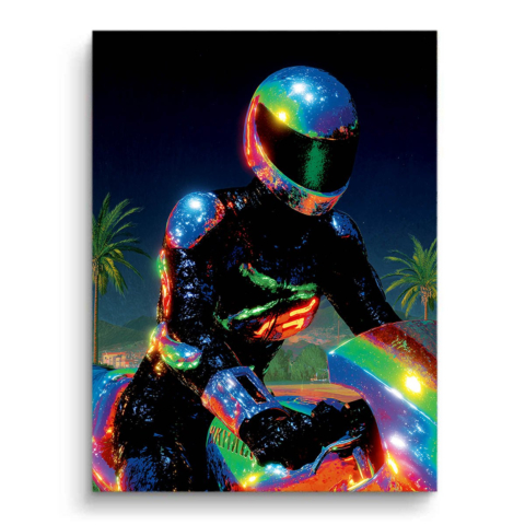 Neon Rider PVC Matt Leinwandbild