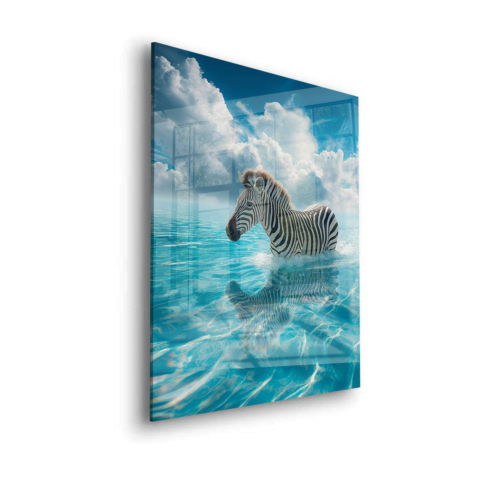 Zebra im Wasser Acrylglas