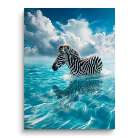 Zebra im Wasser PVC Matt