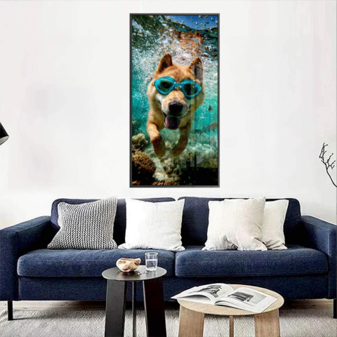 Perro Buceando Vidrio Acrílico