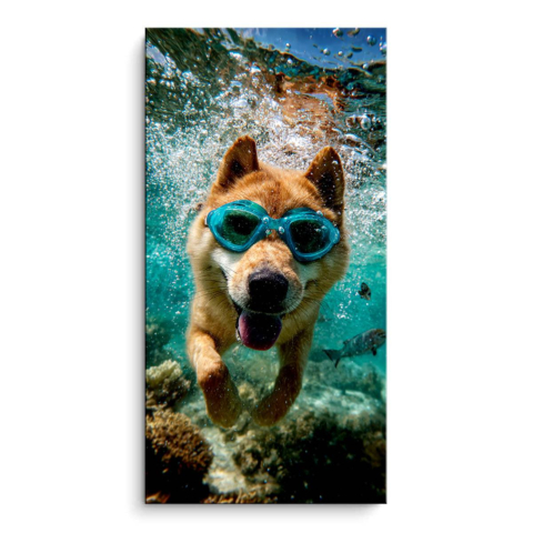 Dog Diving PVC Matt Art