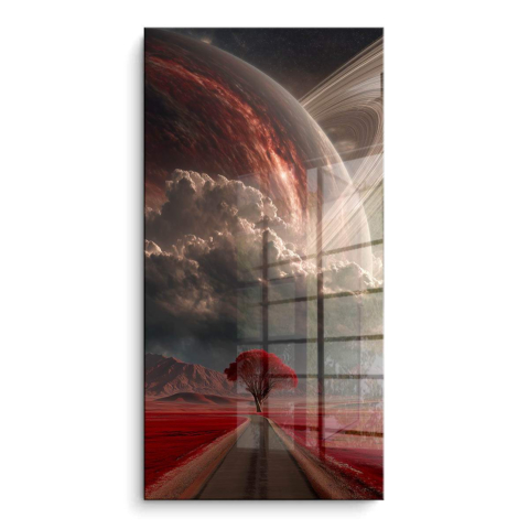 Roter Planet PVC Glänzend Kunst