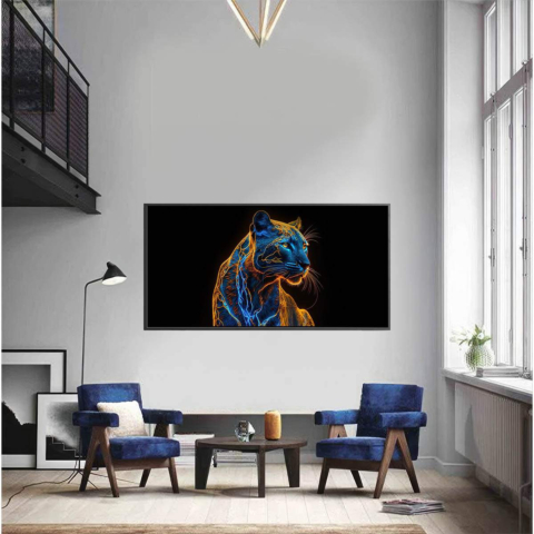 Neon Panther Canvas Art
