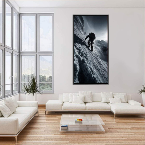 Climbing the Ice Canvas Art