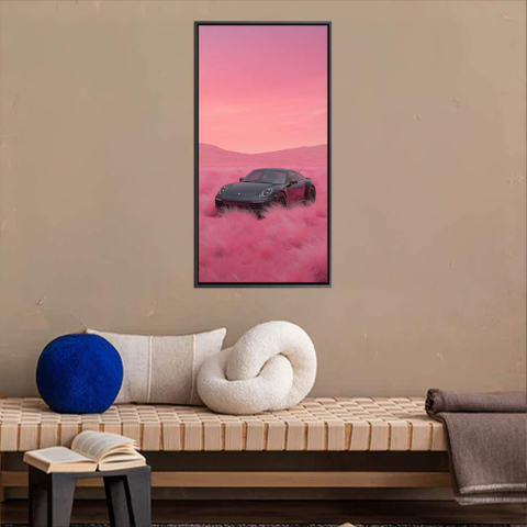 Champ Rose Tableau sur Toile