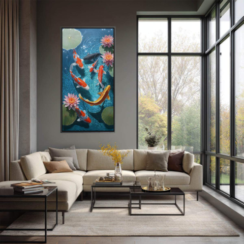 Étang de Koi Tableau sur Toile