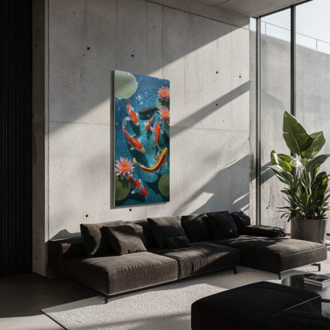 Koi Pond Obraz na Dibond Mat