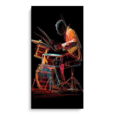 Jazz Drummer PVC Matt Bild auf Dibond Matt