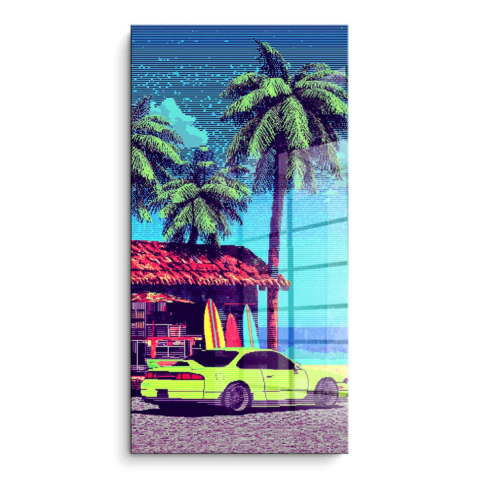 Strandhaus PVC Glanz Poster