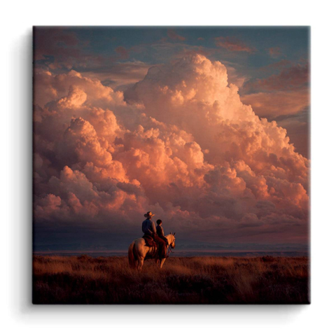 Équitation au coucher du soleil PVC Mat