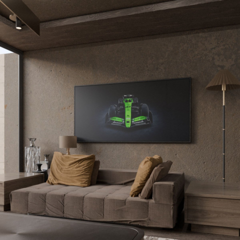 Green Formula Car Canvas Art